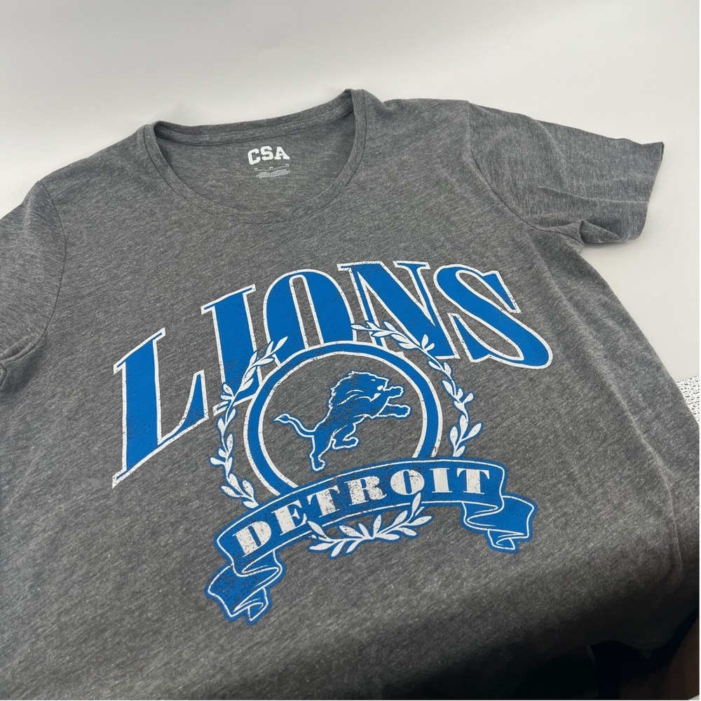 CSA Jared Goff Detroit Lions Graphic Medium Gray Heather Short Sleeve NFL Tee